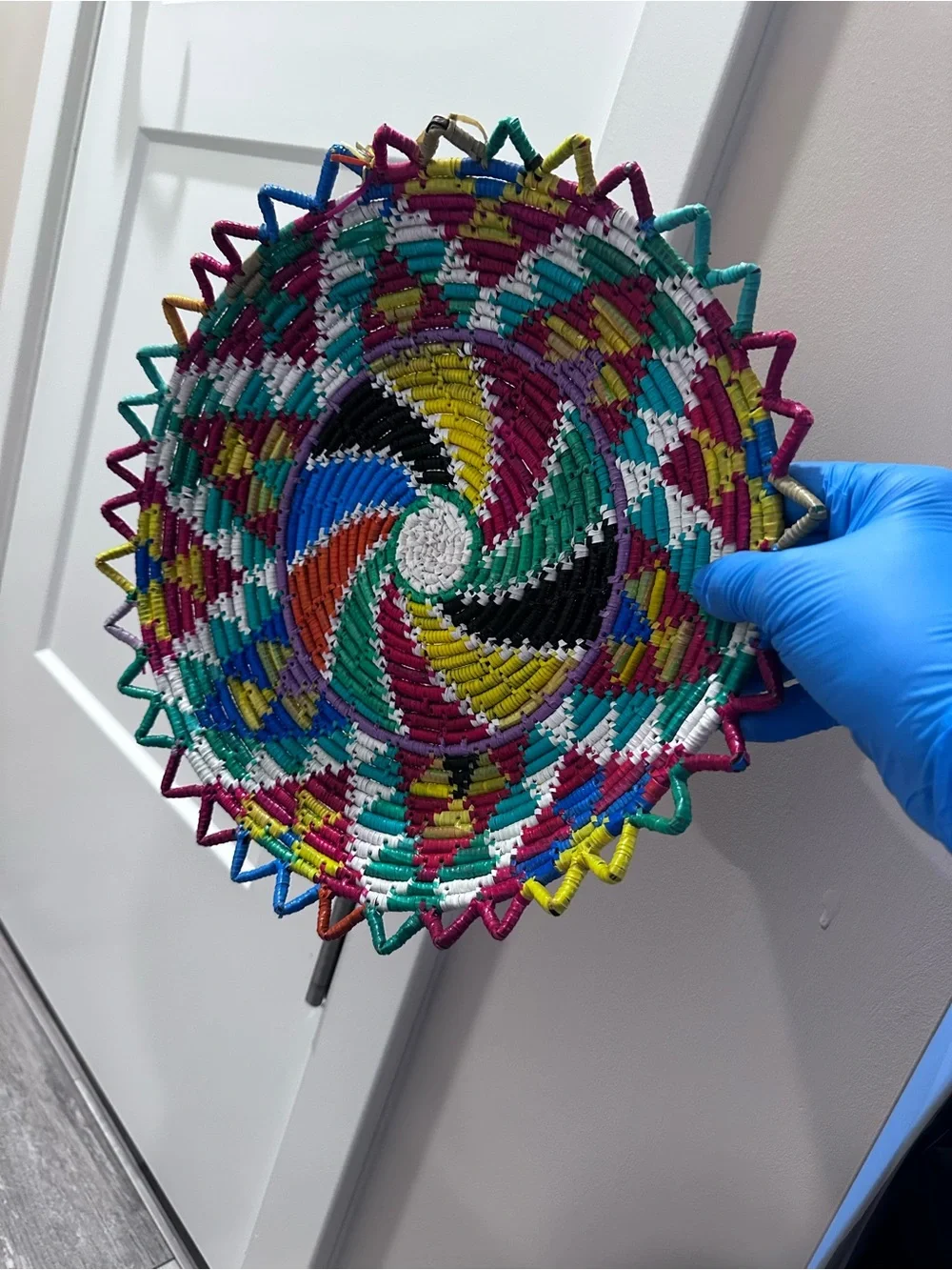 Jordanian heritage Colorful Woven Decorative Basket